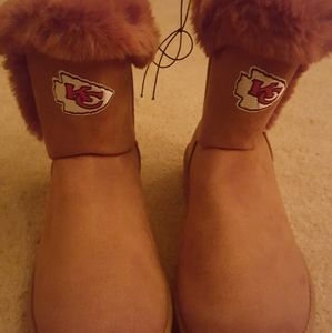 Kansas City Chief fur boots